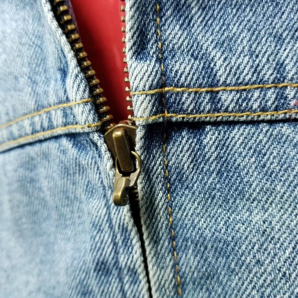 Tommy Hilfiger Kids Vintage Denim Jacket Blue Sz L Faux Sherpa Collar Cuffs Logo - Picture 6 of 13